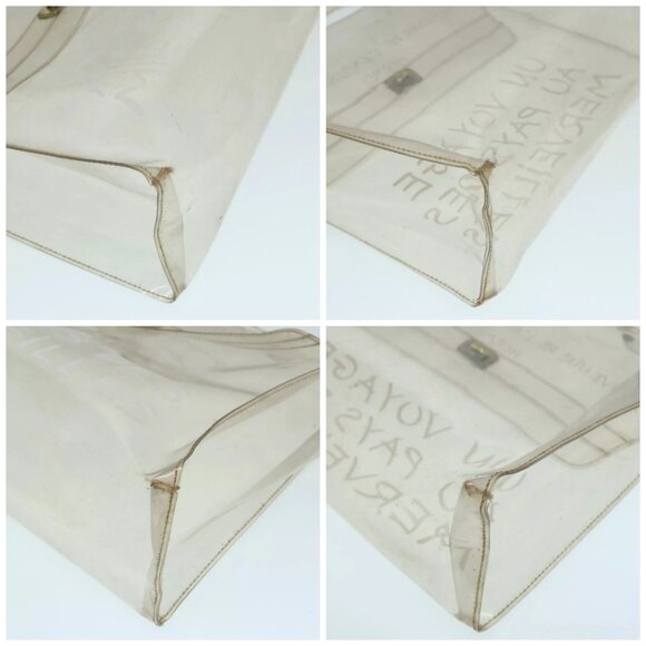 HERMES Vinyl Kelly Hand Bag Vinyl Clear Auth - Picture 16 of 16